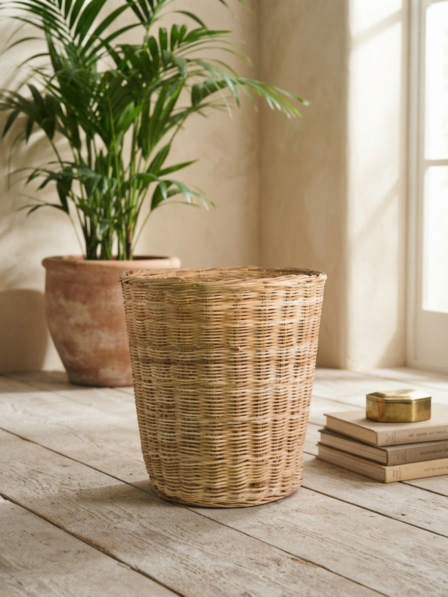 Cane & Reed Bin, Garbage Bin, Dustbin