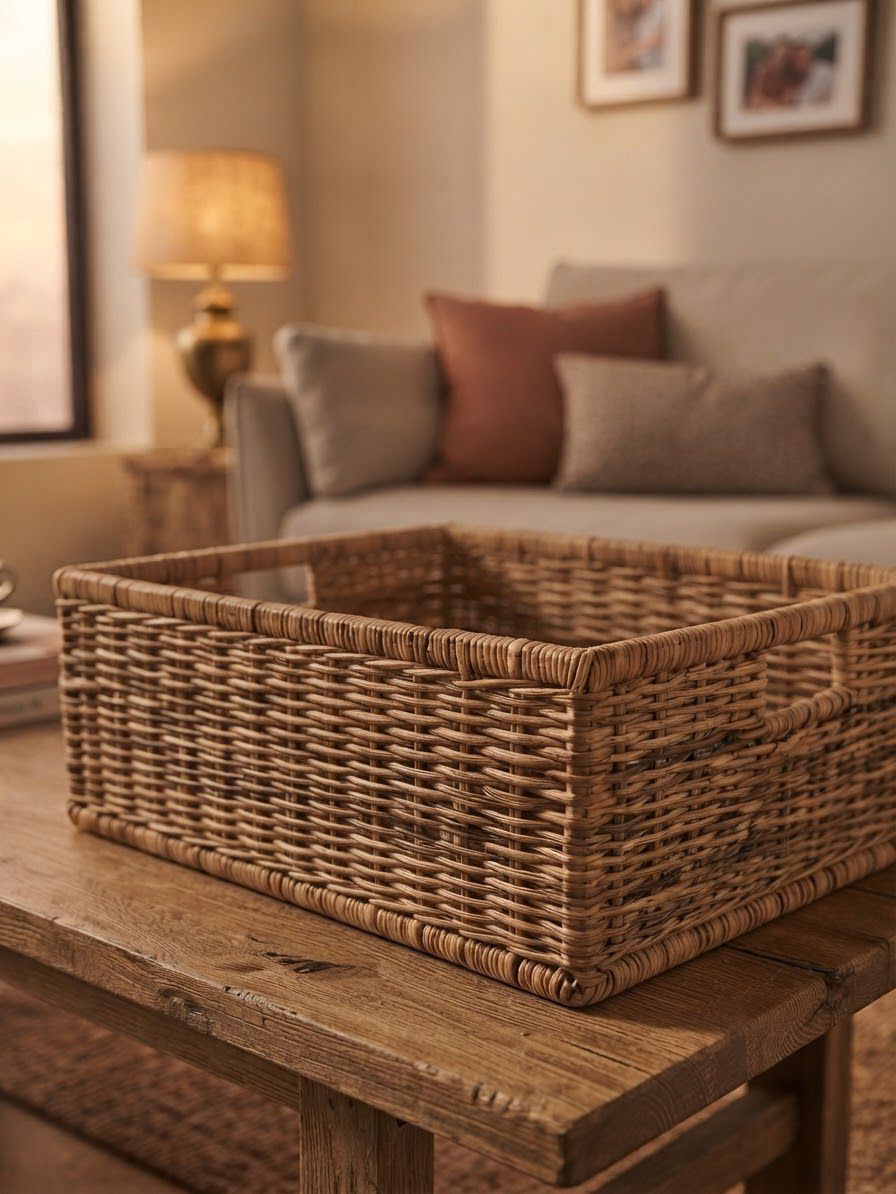 Cane Ware Hamper Box