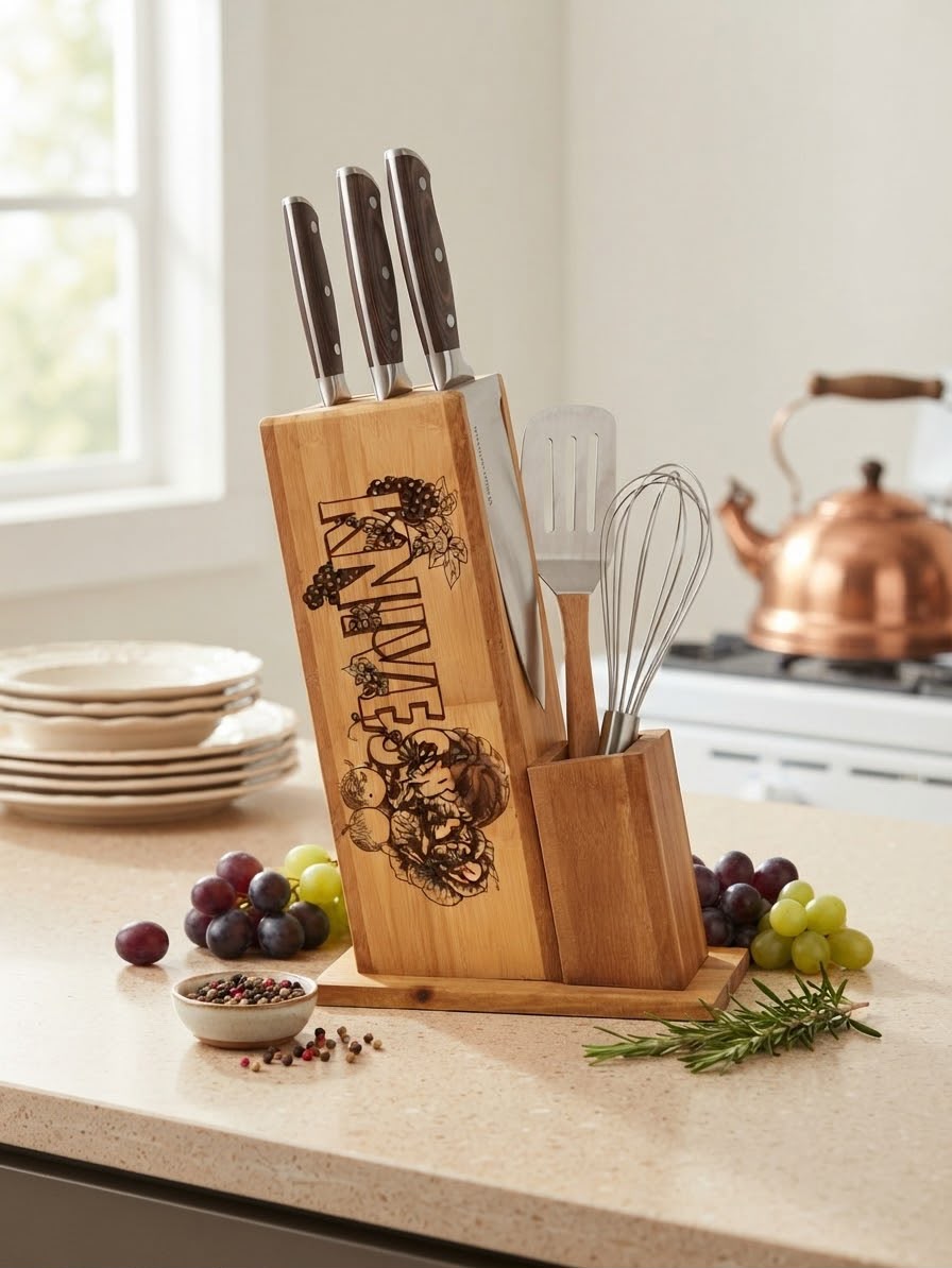 High Quality Wood Knife and Spoon Holder